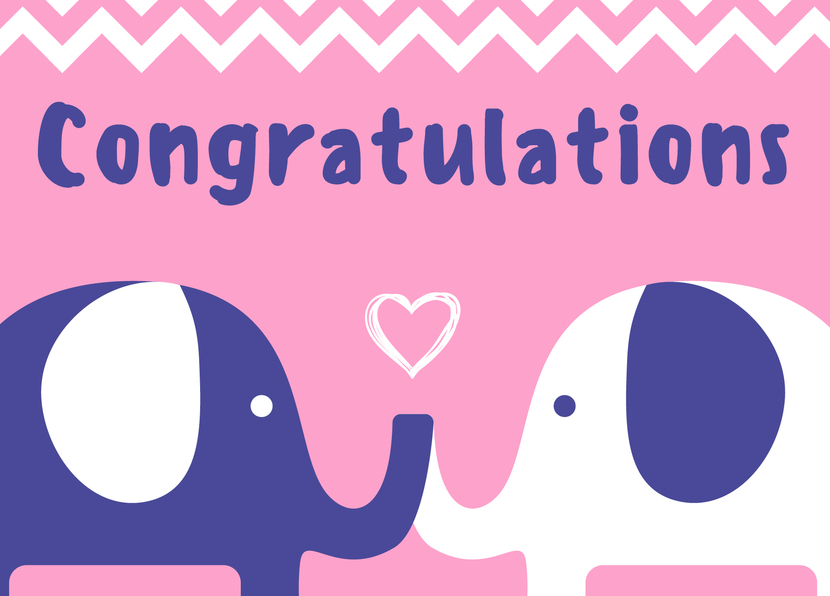 Congratulations Elephants - Postkarte jetzt versenden