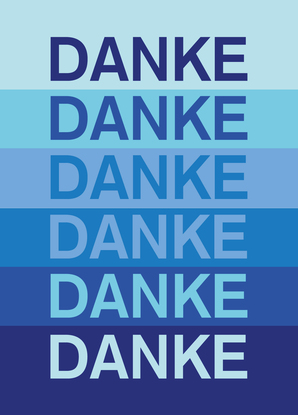 Danke blau - Postkarte jetzt online verschicken