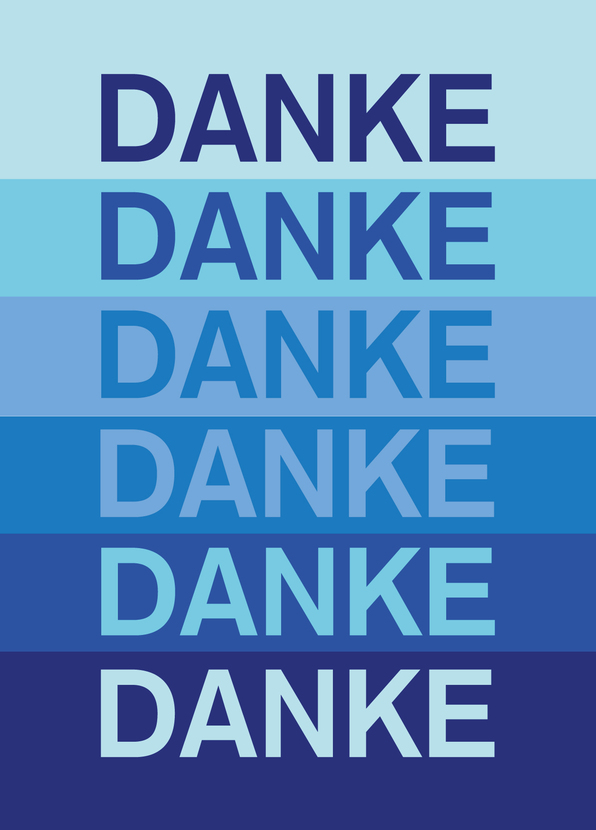Danke blau - Postkarte jetzt online verschicken