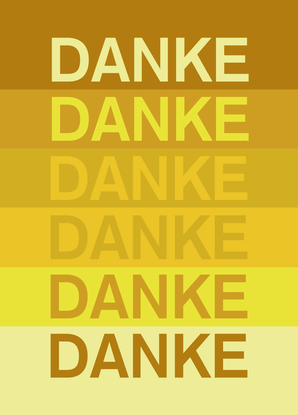 Danke gelb - Postkarte jetzt online verschicken