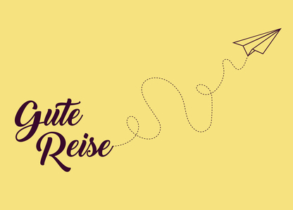 Gute Reise Papierflieger - Postkarte jetzt online versenden