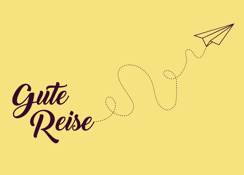 Gute Reise Papierflieger - Postkarte jetzt online versenden