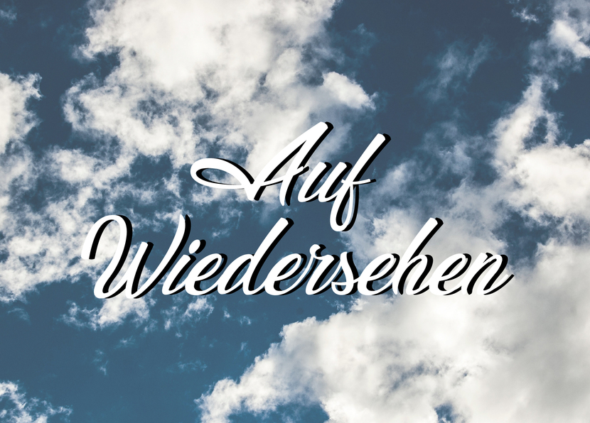 Auf Wiedersehen Wolken- Postkarte versenden