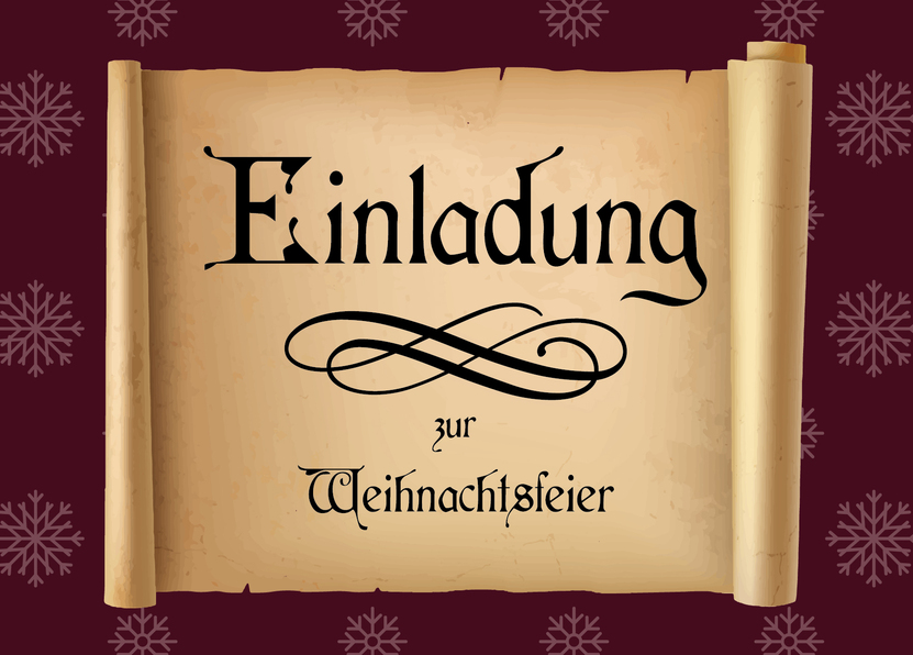 Einladung zur Weihnachtsfeier - Postkarte versenden