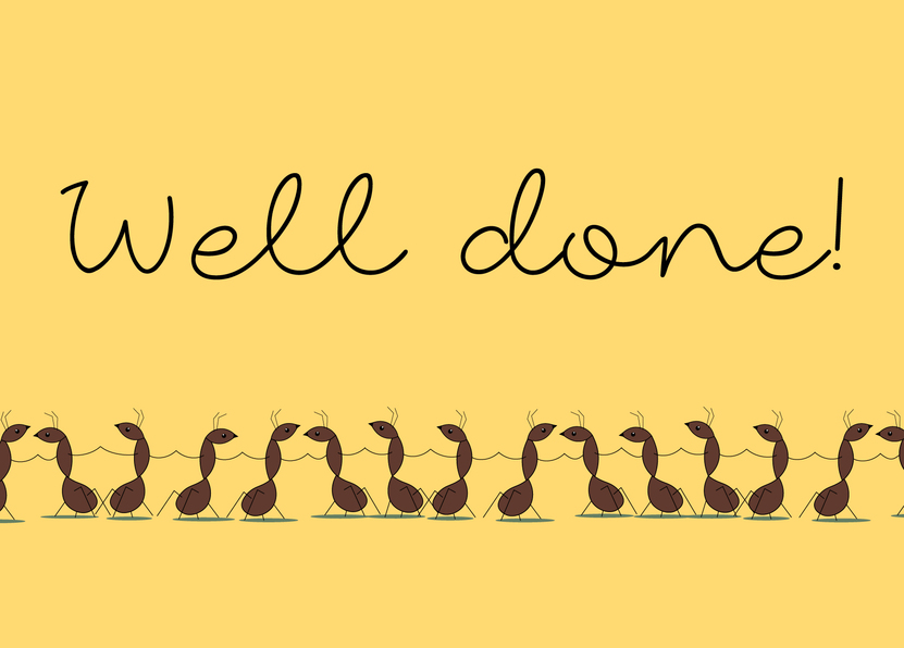 Well done Ameisen - Postkarte jetzt online verschicken