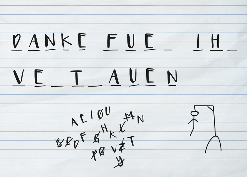 Danke für Ihr Vertrauen Hangman - Postkarte versenden