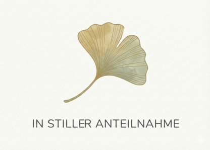 Ginkgo-Blatt Trauerkarte