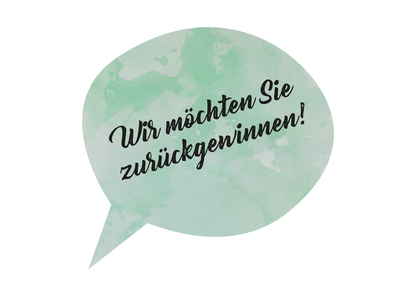Wir möchten Sie zurückgewinnen - Postkarte jetzt versenden