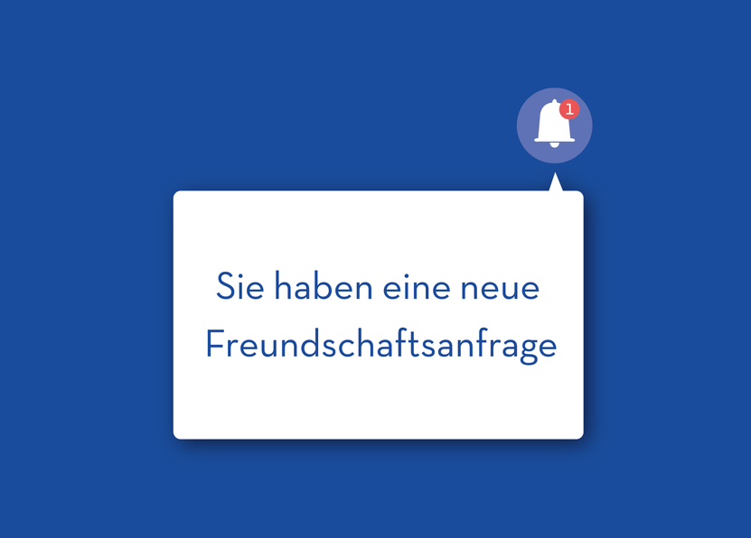Sie haben eine neue Freundschaftsanfrage - Postkarte versenden