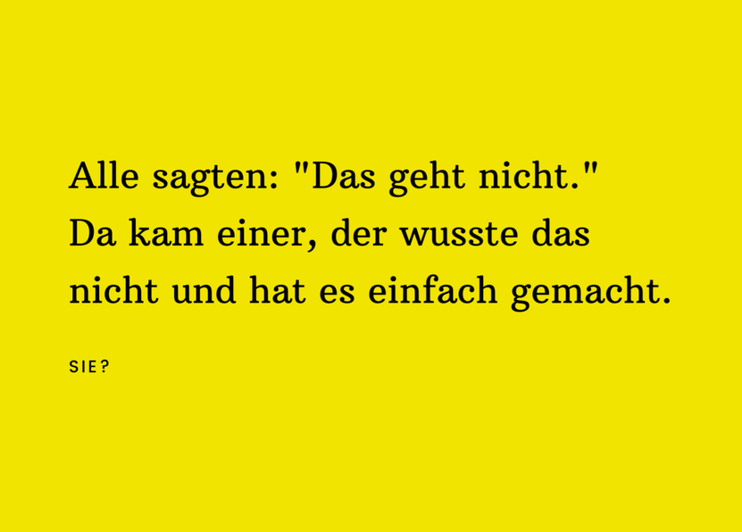 Alle sagten das geht nicht... Postkarte online versenden
