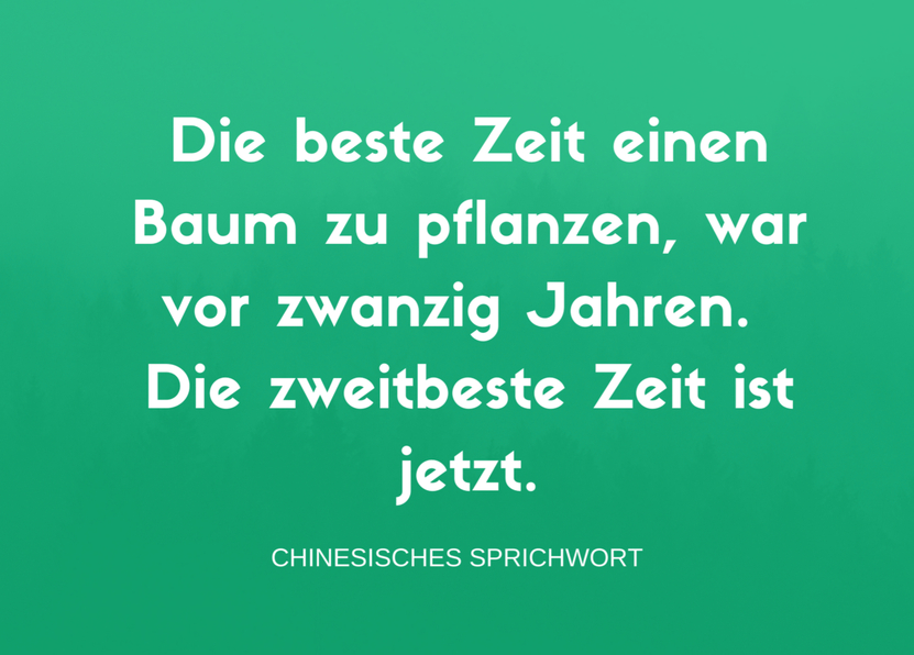 Die beste Zeit einen Baum zu pflanzen ... Postkarte