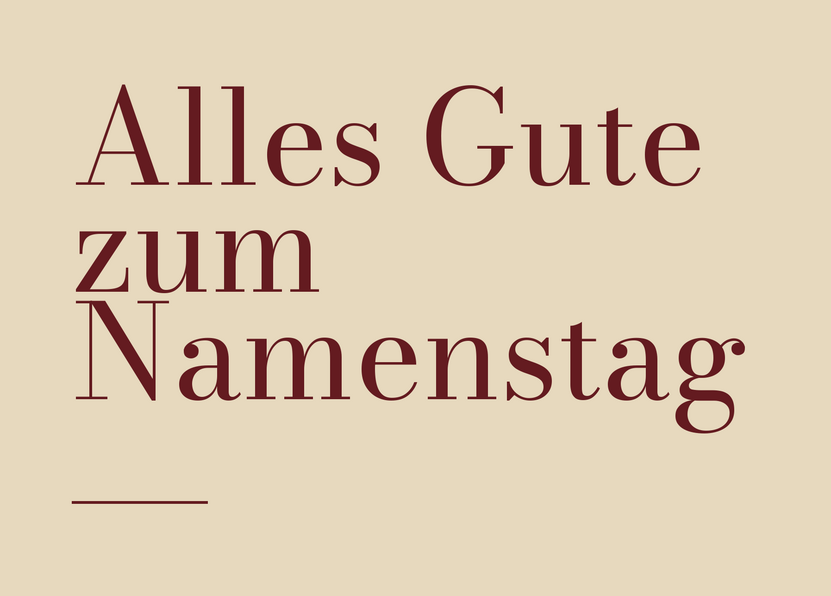 Namenstagskarte mit Bordeaux-Typografie | EchtPost