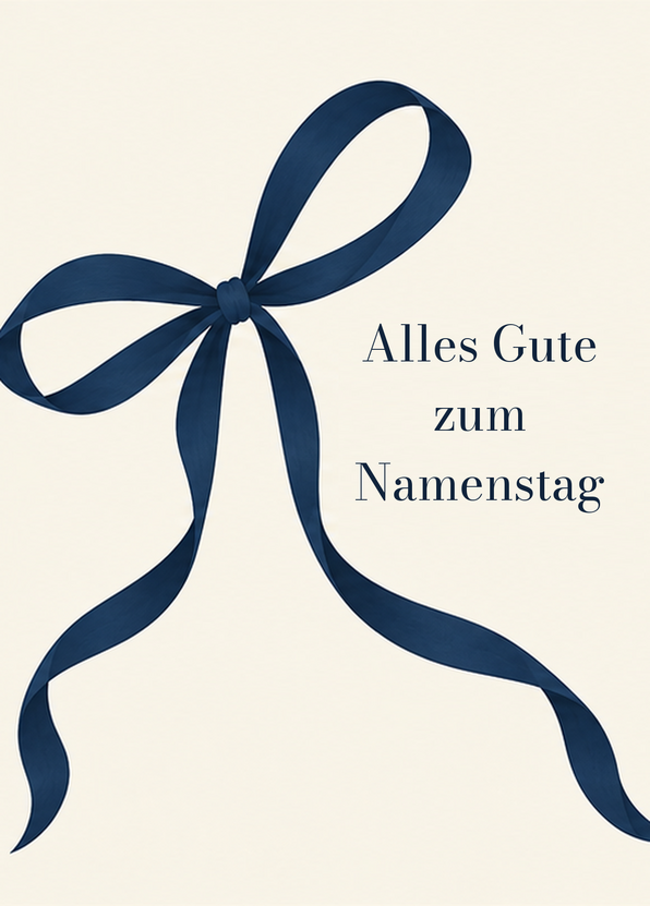 Namenstagskarte mit blauer Schleife | EchtPost
