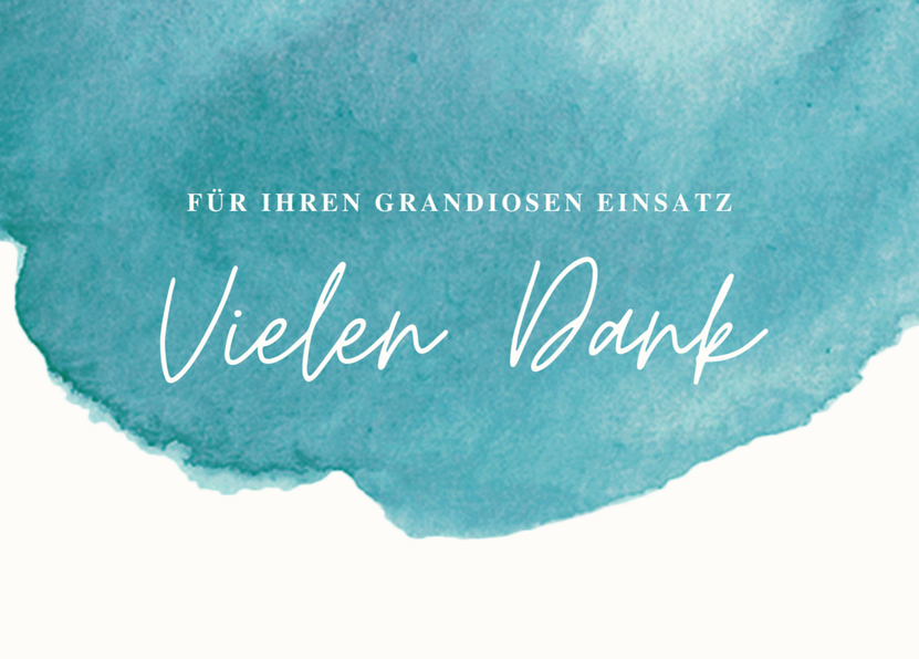 Für Ihren grandiosen Einsatz vielen Dank - Dankeskarte