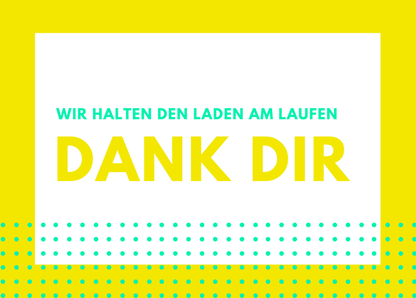Wir halten den Laden am Laufen dank dir Postkarte