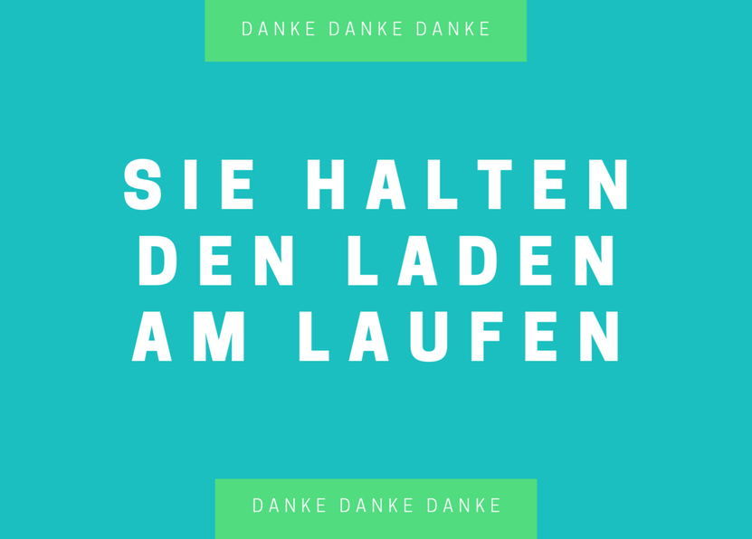 Sie halten den Laden am Laufen Postkarte