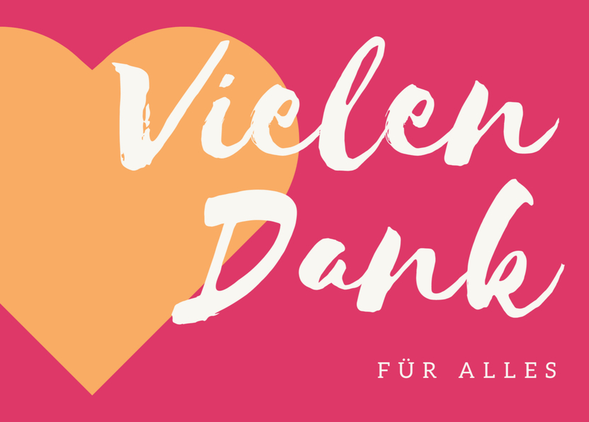 Vielen Dank für alles Herz - Postkarte online verschicken