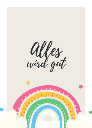 Alles wird gut Regenbogen - Postkarte verschicken