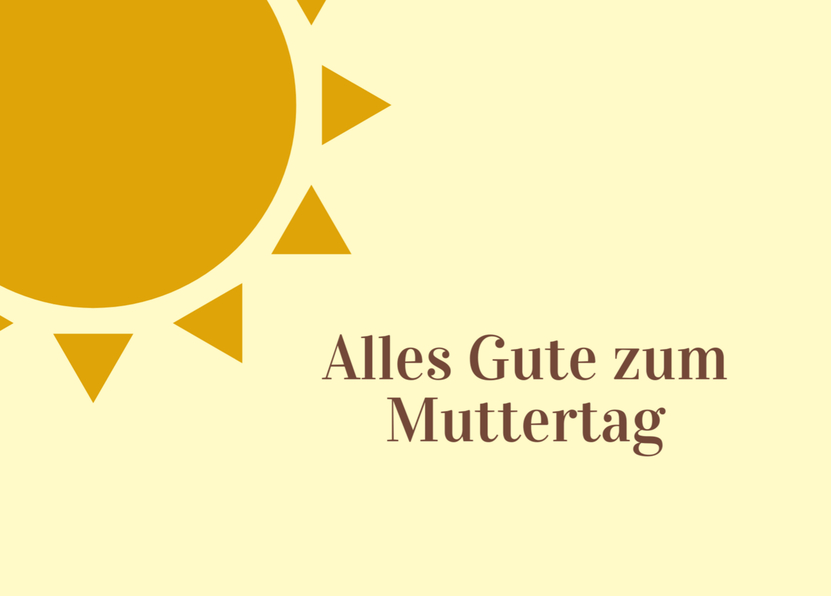 Alles Gute zum Muttertag Sonne - Postkarte verschicken