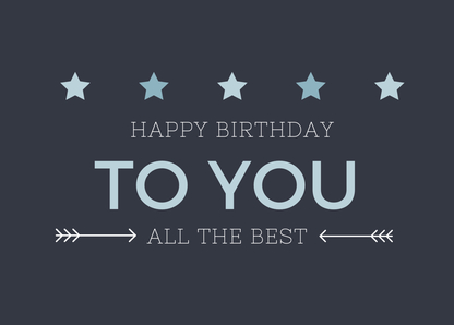 Happy Birthday to you all the best - Geburtstagskarte