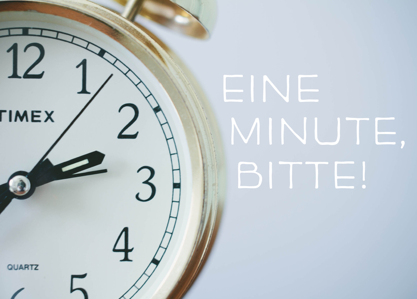 Eine Minute, Bitte! - Postkarte jetzt online verschicken