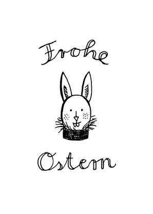 Frohe Ostern Hasenkopf - Postkarte jetzt online verschicken