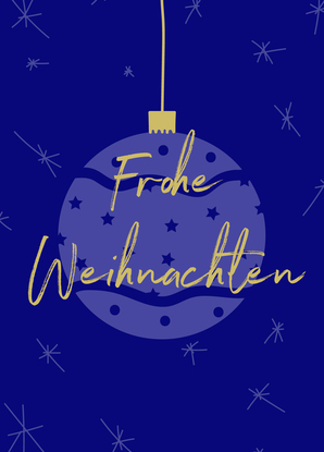 Frohe Weihnachten Kugel - Postkarte jetzt online verschicken