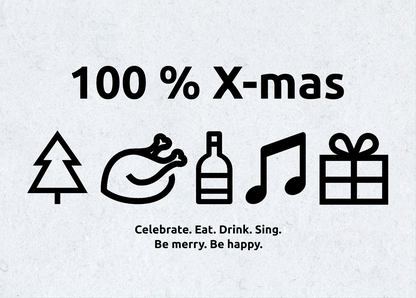 100 Percent X-mas - Postkarte jetzt verschicken