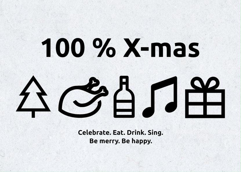 100 Percent X-mas - Postkarte jetzt verschicken