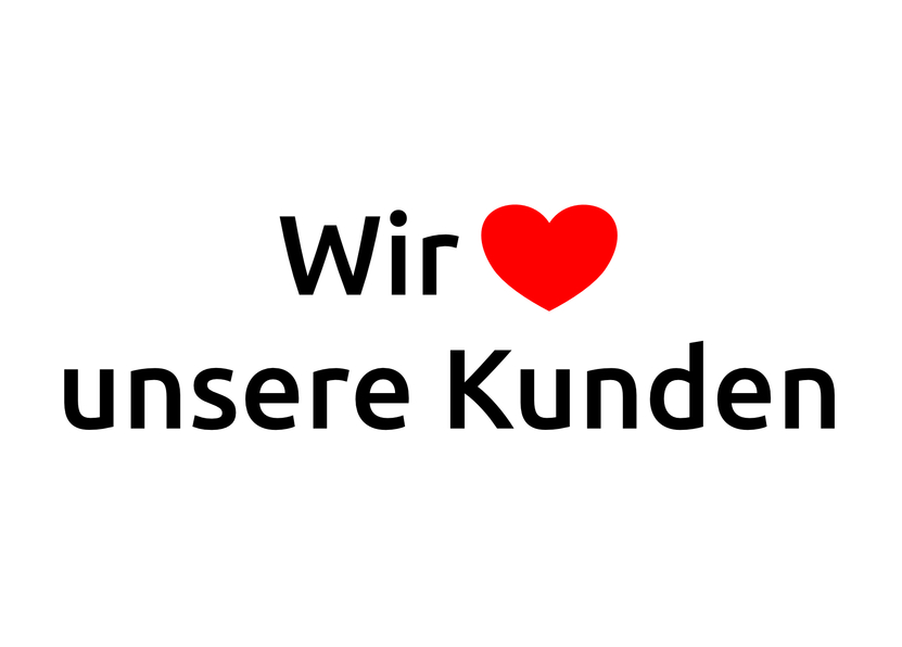Wir lieben unsere Kunden - Postkarte verschicken