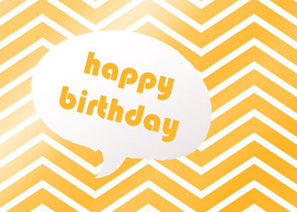 Happy Birthday Sprechblase gelb - Postkarte verschicken