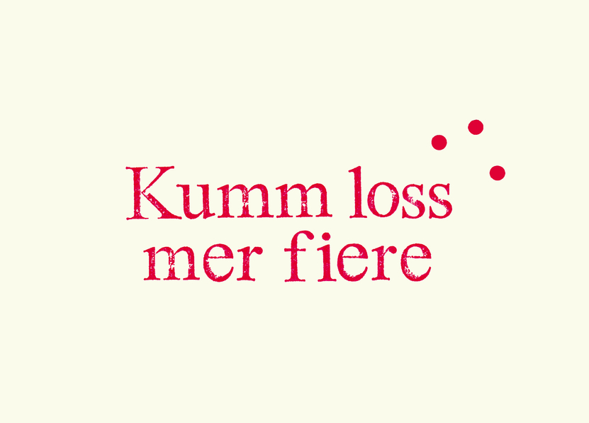 Kumm loss mer fiere - Postkarte verschicken