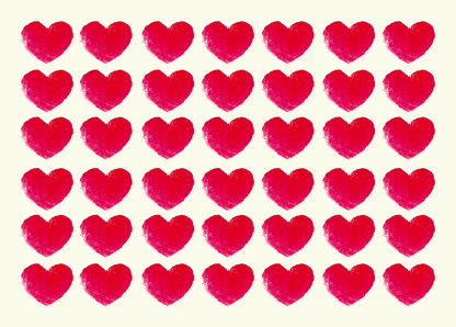 Viele rote Herzen - Postkarte jetzt verschicken