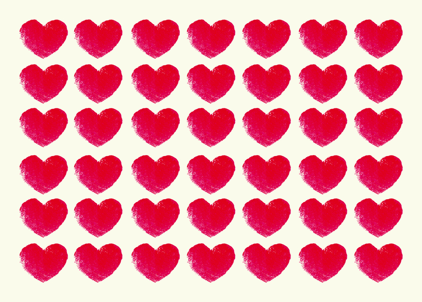 Viele rote Herzen - Postkarte jetzt verschicken