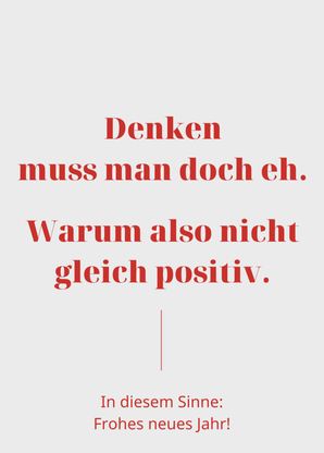 Neujahrskarte positiv denken
