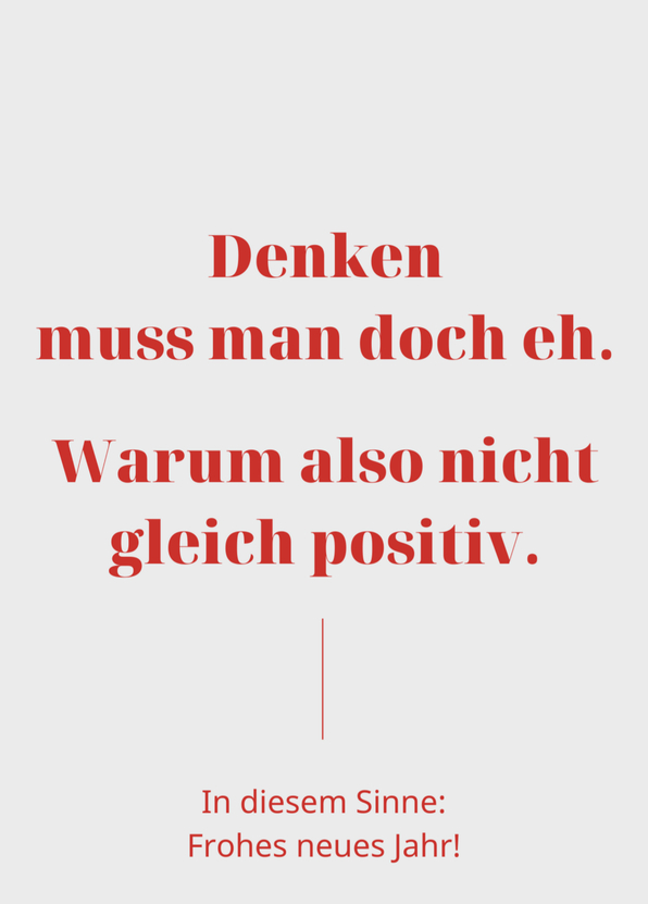 Neujahrskarte positiv denken