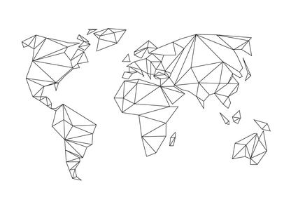 Geometrical World white - Postkarte jetzt online verschicken