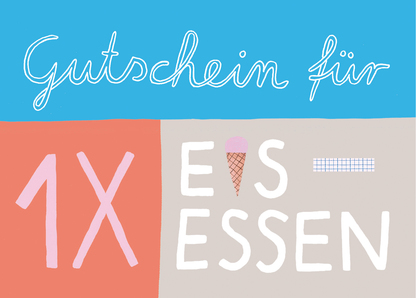 Gutschein für 1x Eisessen - Postkarte jetzt online verschicken