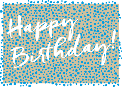 Happy Birthday Konfetti blau - Postkarte versenden