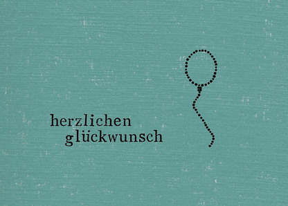 Herzlichen Glückwunsch Luftballon - Postkarte versenden