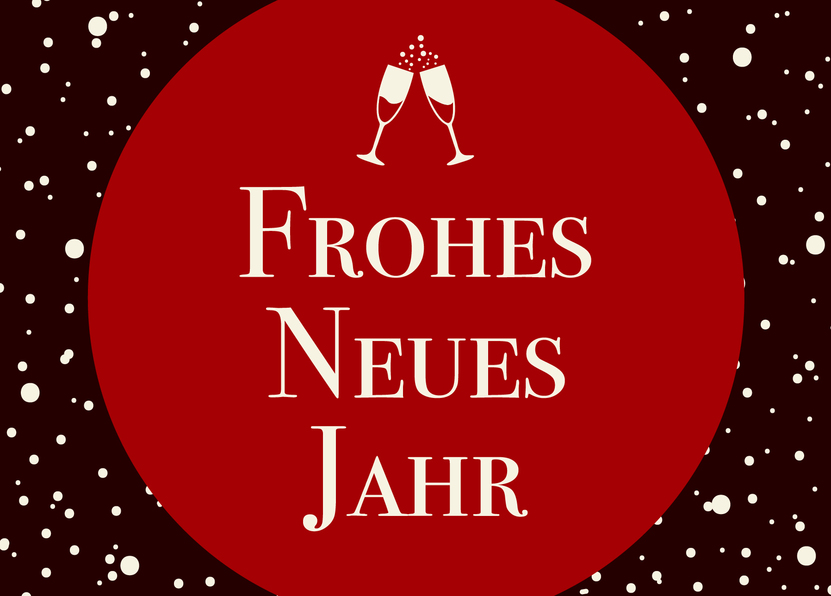 Frohes neues Jahr Sektgläser - Postkarte versenden
