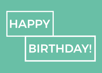 Happy Birthday Kasten - Postkarte jetzt online verschicken