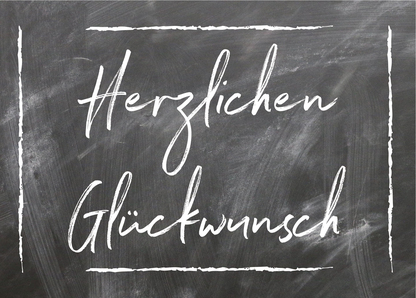 Herzlichen Glückwunsch Tafel - Postkarte versenden