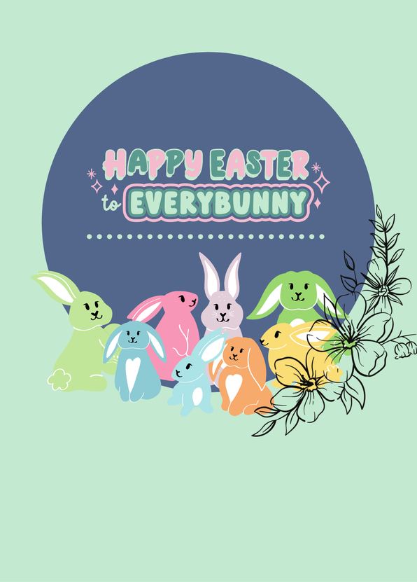 Happy Easter to Everybunny Hasen - Postkarte online versenden