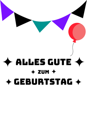 Zum Geburtstag alles Gute Wimpel Luftballon Geburtstagskarte
