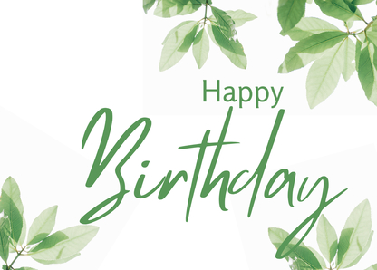 Happy Birthday Blätter Geburtstagskarte online schreiben