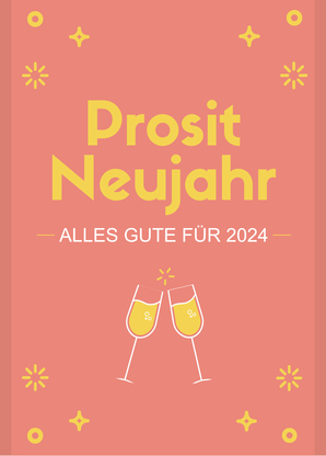 Prosit Neujahr - Alles Gute für 2024 Neujahrskarte