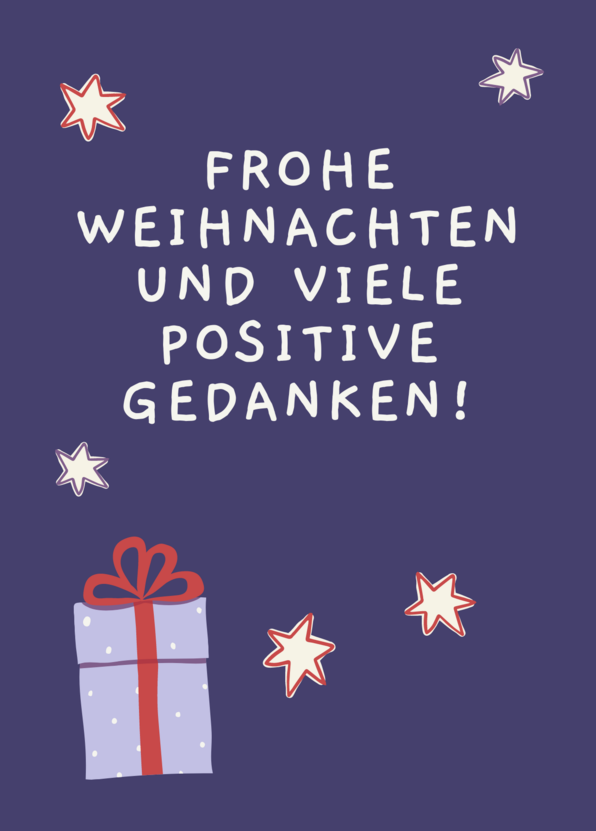 Frohe Weihnachten und viele positive Gedanken - Postkarte