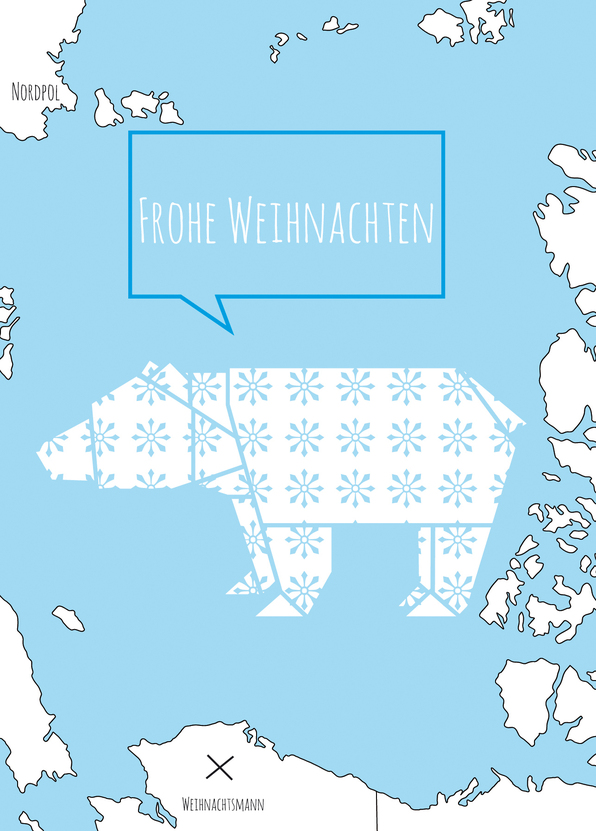 Frohe Weihnachten Eisbär - Postkarte jetzt online verschicken
