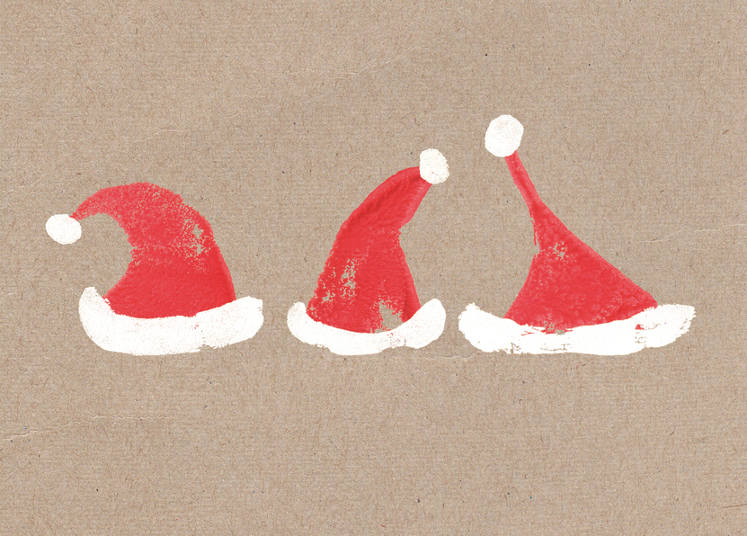 Drei Nikolausmützen - Postkarte jetzt online verschicken
